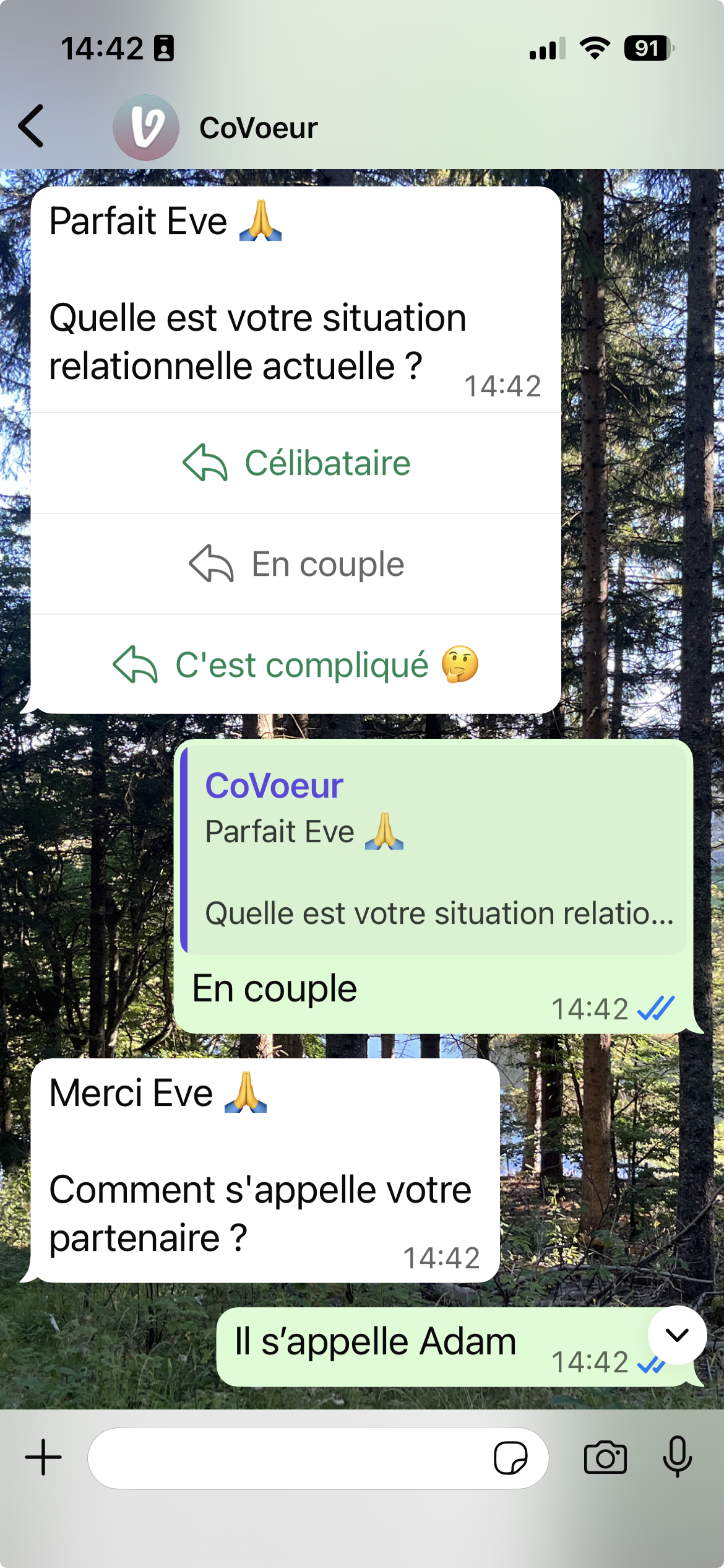 CoVoeur sur WhatsApp